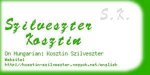 szilveszter kosztin business card